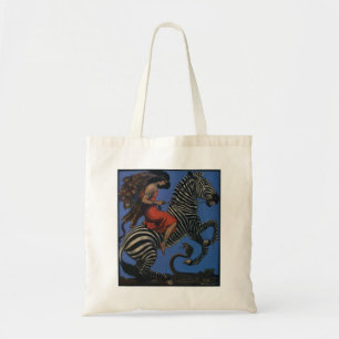 Vintage Zebra Art Nouveau Woman Life 1922 Tote Bag