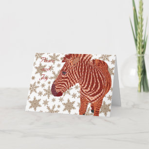 Vintage Zebra Christmas Greeting Holiday Card