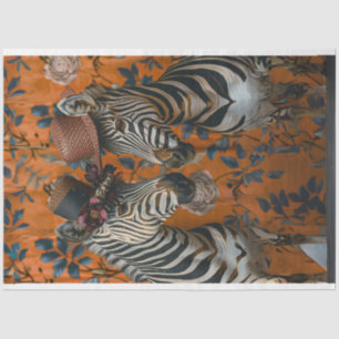 Vintage Zebra Couple Decoupage  Tissue Paper