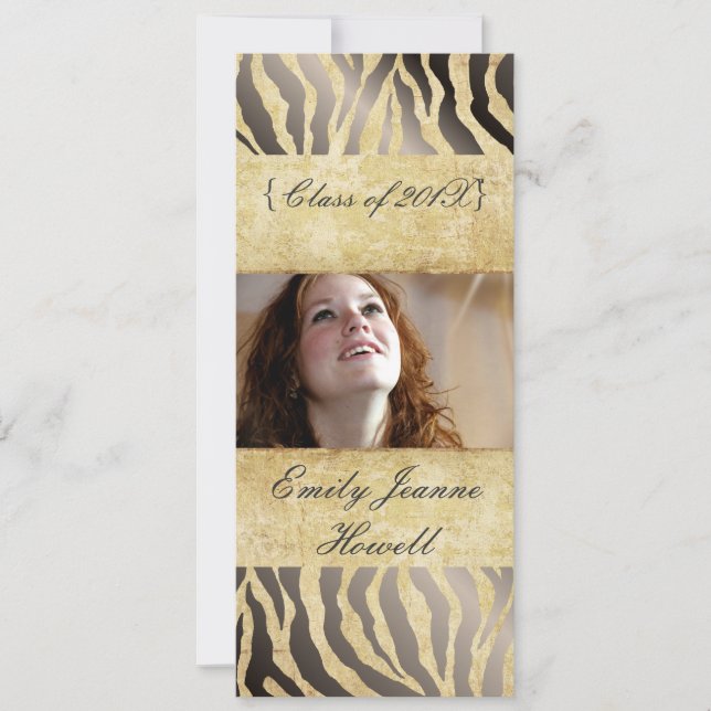 Vintage Zebra/Graduations Party Invitations (Front)