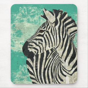 Vintage Zebra Turquoise Mousepad