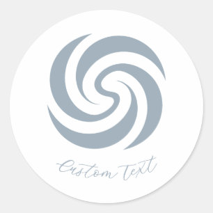 Vintage Zen Spiral Mineral Blue with Custom Text Classic Round Sticker