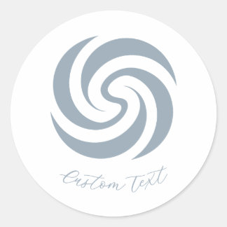 Vintage Zen Spiral Mineral Blue with Custom Text Classic Round Sticker