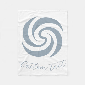 Vintage Zen Spiral Mineral Blue with Custom Text Fleece Blanket
