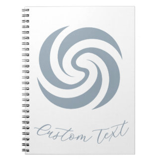 Vintage Zen Spiral Mineral Blue with Custom Text Notebook