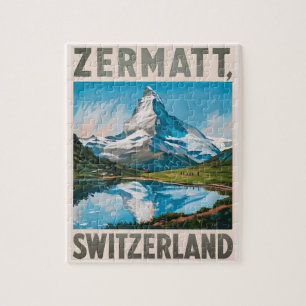 Vintage Zermatt Switzerland Matterhorn Jigsaw Puzzle