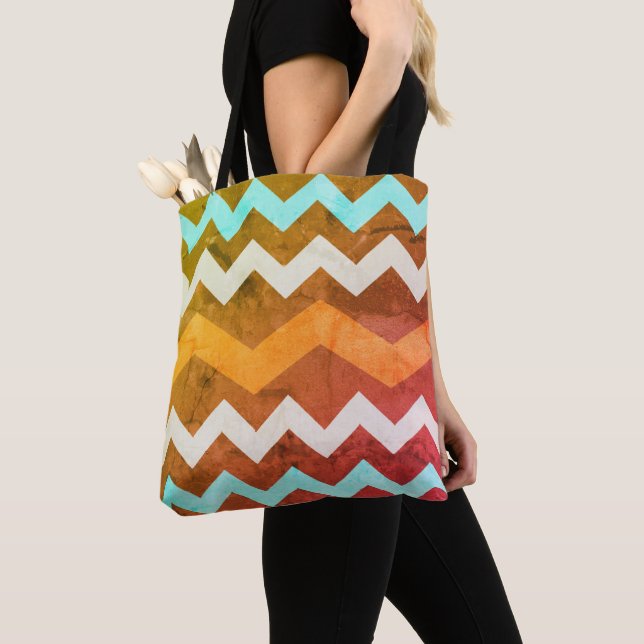 Vintage Zigzag Tote Bag (Close Up)