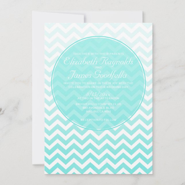 Vintage Zigzag Wedding Invitations (Front)