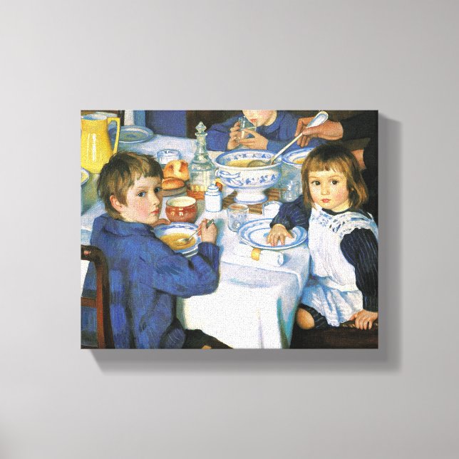 Vintage Zinaida Serebryakova At Breakfast  Canvas Print (Front)
