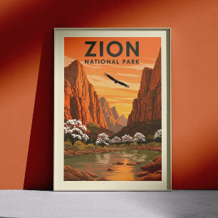 Vintage Zion National Park Poster