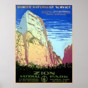 Vintage Zion National Park Travel Poster