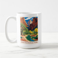 Vintage Zion National Park Utah Mountains