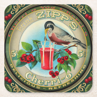 VINTAGE ZIPP'S TIP TRAY C1900 SQUARE PAPER COASTER