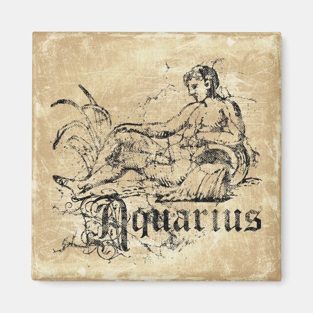 Vintage Zodiac Aquarius Magnet (Front)