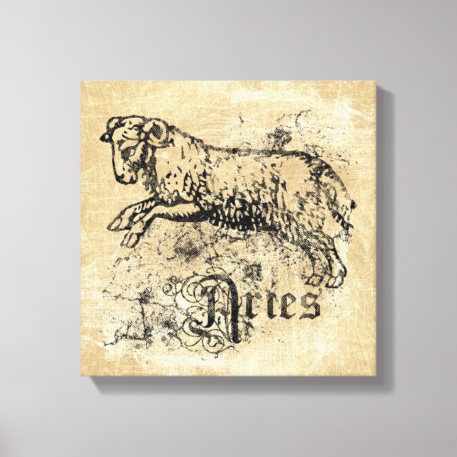 Vintage Zodiac Aries Canvas Print (Front)