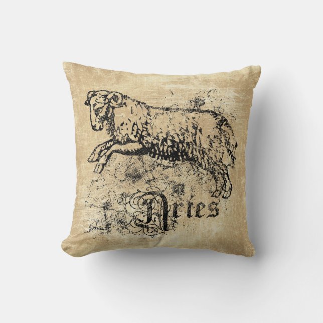 Vintage Zodiac Aries Cushion (Front)