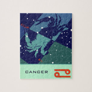 Vintage Zodiac Astrology Cancer Crab Constellation Jigsaw Puzzle