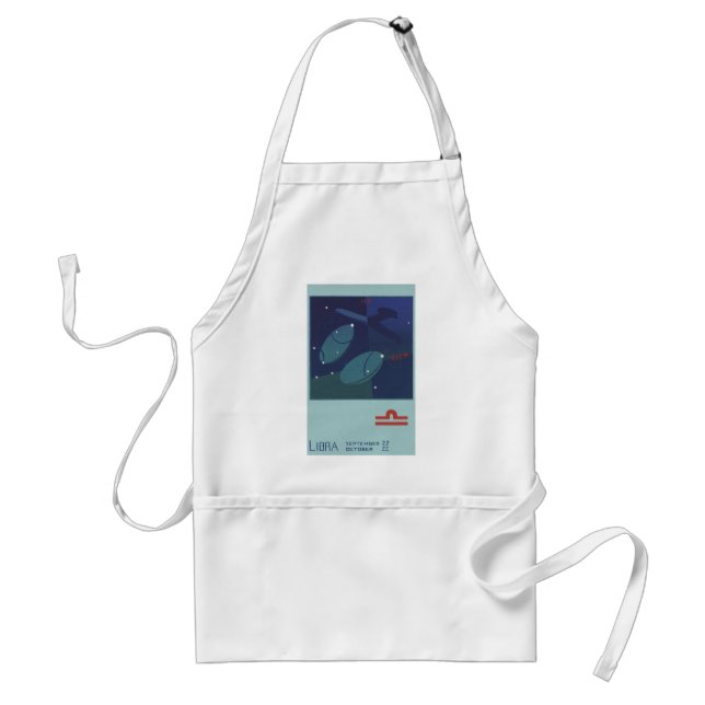 Vintage Zodiac Astrology Libra Scale Constellation Standard Apron (Front)