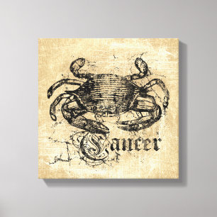 Vintage Zodiac Cancer Canvas Print