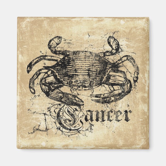 Vintage Zodiac Cancer Magnet (Front)