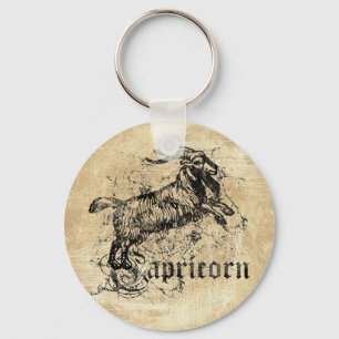 Vintage Zodiac Capricorn Key Ring