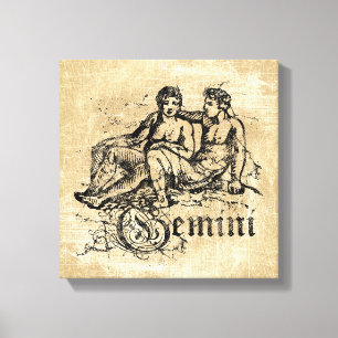 Vintage Zodiac Gemini Canvas Print