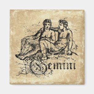 Vintage Zodiac Gemini Magnet