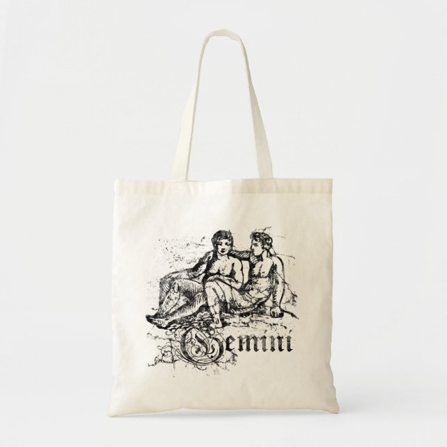 Vintage Zodiac Gemini Tote Bag (Front)