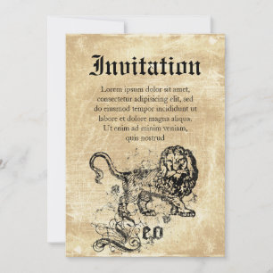 Vintage Zodiac Leo Invitation