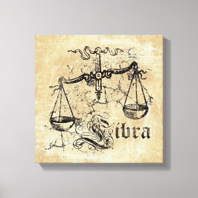 Vintage Zodiac Libra Canvas Print (Front)