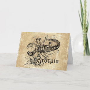 Vintage Zodiac Scorpio Card