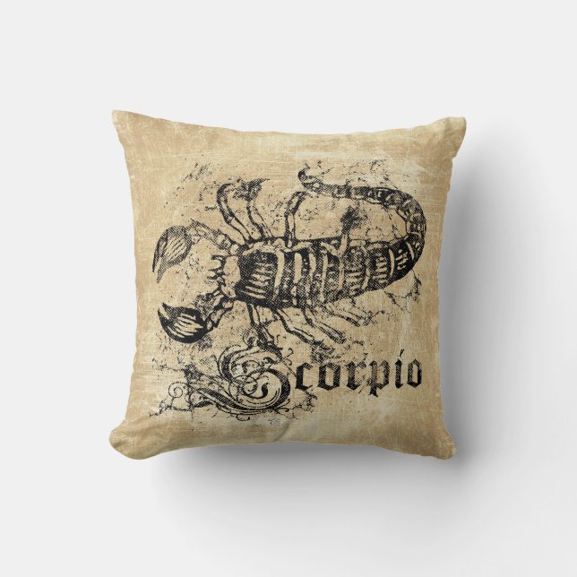 Vintage Zodiac Scorpio Cushion (Front)