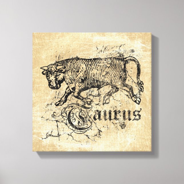 Vintage Zodiac Taurus Canvas Print (Front)