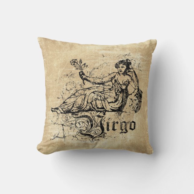 Vintage Zodiac Virgo Cushion (Front)