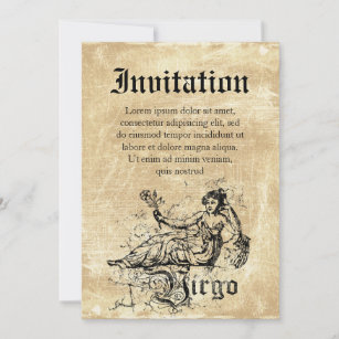 Vintage Zodiac Virgo Invitation