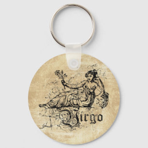 Vintage Zodiac Virgo Key Ring