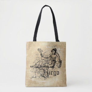 Vintage Zodiac Virgo Tote Bag