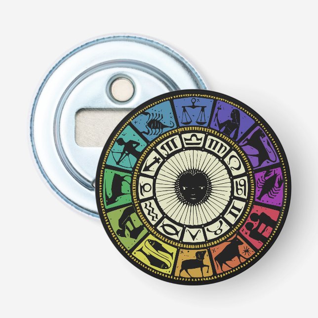 Vintage Zodiac Wheel Bottle Opener (Front)