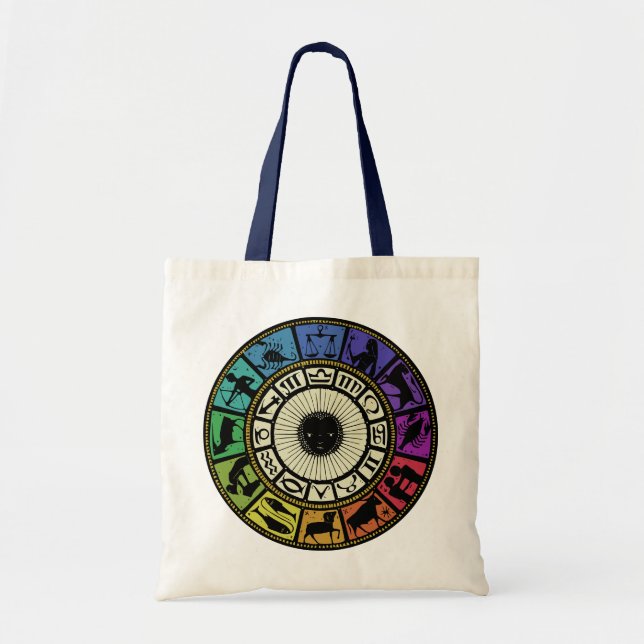 Vintage Zodiac Wheel Tote Bag (Front)
