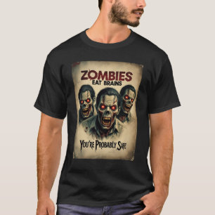 Vintage Zombie Halloween Tee - Brains Joke Shirt