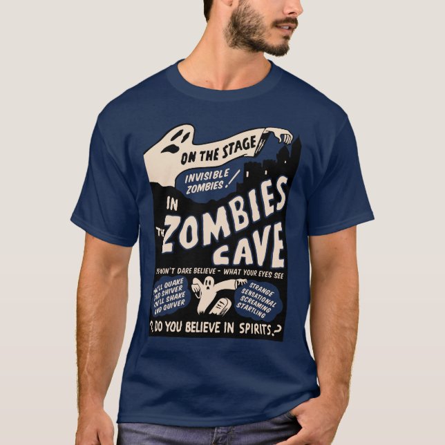Vintage Zombie's Cave Spook Show T-Shirt (Front)