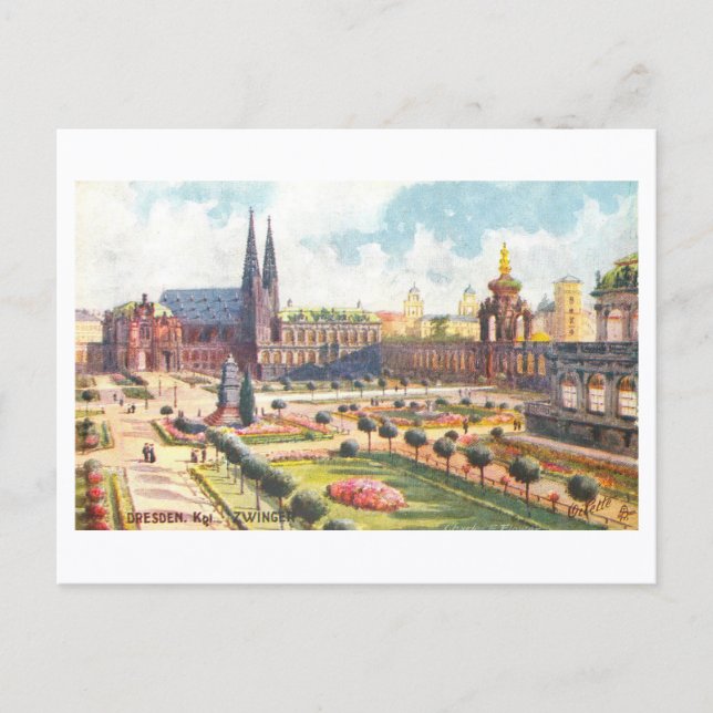 Vintage Zwinger in Dresden, Germany Postcard (Front)