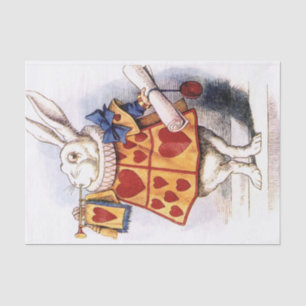 VintageAlice in Wonderland White Rabbit Decoupage  Tissue Paper