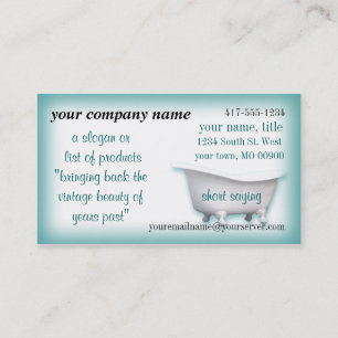 VintageBathtub Business Card2-customise-choices Card