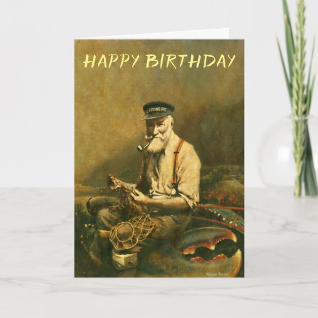 Vintageg Funny Fisherman Birthday Card (Front)
