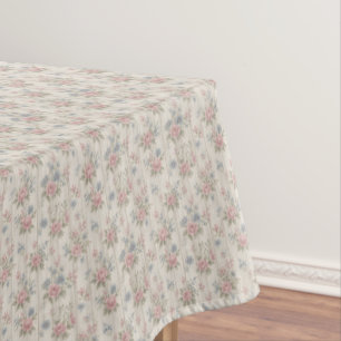 VintageRustic Shabby Chic Floral on Wood Farmhouse Tablecloth