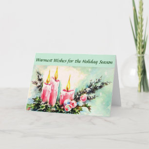Vintages Christmas Candles greeting card