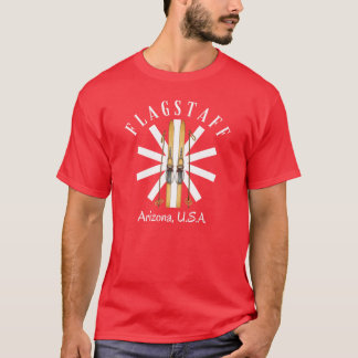 VintageStyle Flagstaff Arizona Antique Skis Snowfl T-Shirt