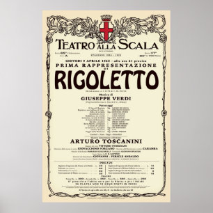 VintageStyle La Scala Rigoletto Opera Poster