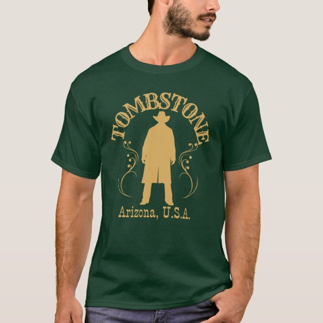 VintageStyle Tombstone Arizona Tough Cowboy T-Shirt (Front)
